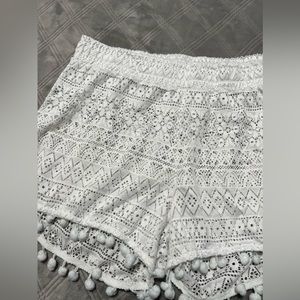 White beach shorts
